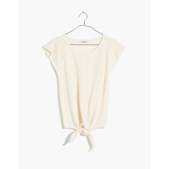 Madewell Tie Front Marin Sweater LARGE - Picture 4 of 4